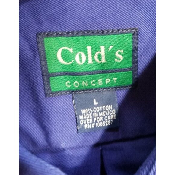 Cold's Concept Long Sleeve Button Down Blue/Purple Heavy Cotton Shirt Men's L - Picture 3 of 9